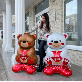 Шар ходячий Мишка с любовью, 137 см, с воздухом